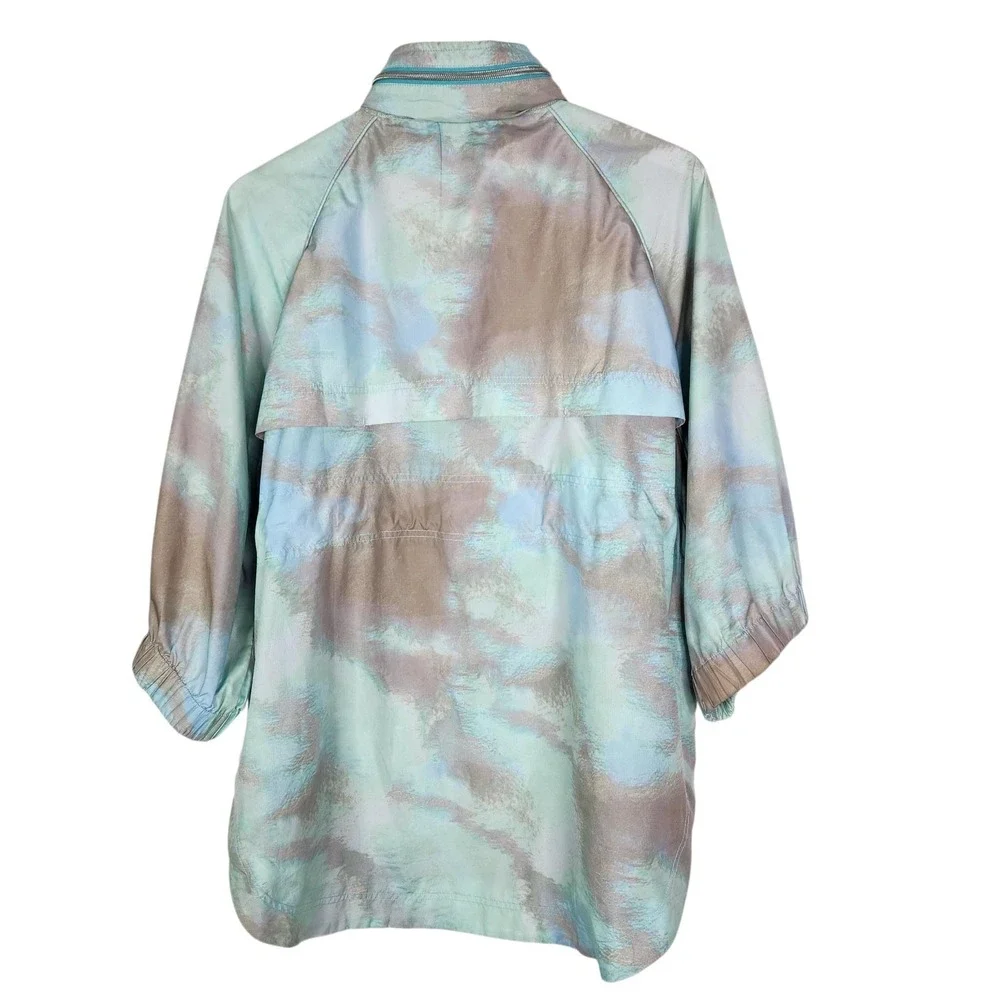 Free People To Dye For Jacket Womens XS Blue Packable Fanny Pack Hooded Pockets